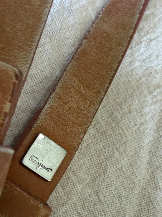 Salvatore Ferragamo Leopard & Leaf Print Canvas Tote in Blue, Gold and Brown - Picture 6 of 10